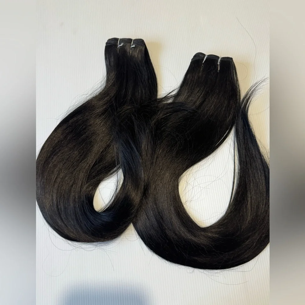 30 in Black Weave / wefts Hair Extensions In Straight Hair - Realistic